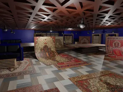 Carpet Rug Store Low-poly 3D model