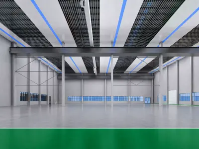 Inside the smart factory warehouse 3D model