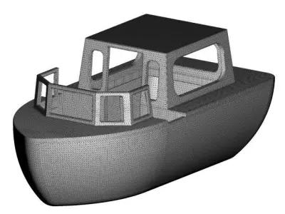 Glassy Tourist Boat 3D model