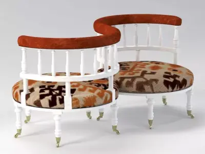 Unforgettable Antique Courting Chair 3D model