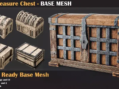 20 Treasure Chest BASE MESH - VOL 13 3D model