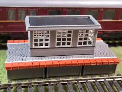 Double Edge Platform Underpass3 1-87 FDM color 3D print model