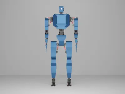 Industrial Piston Bot Character Low-poly 3D model