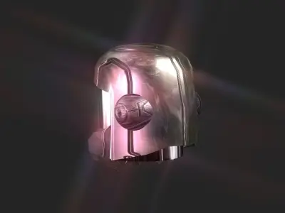 Grey Steel Helmet Low-poly 3D model