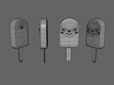 Low-Poly Sloth Ice Cream Cute  Low-poly 3D model