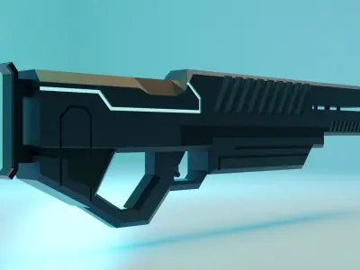 Sci-fi Gun Free low-poly 3D model