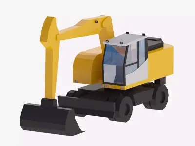 Excavator Construction Loader A920 Simplified Low-poly 3D model