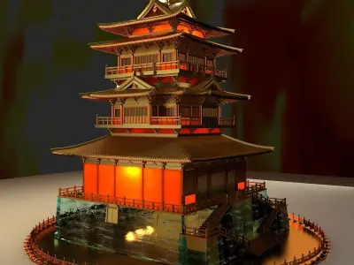 Chinese ancient house  3D model 2