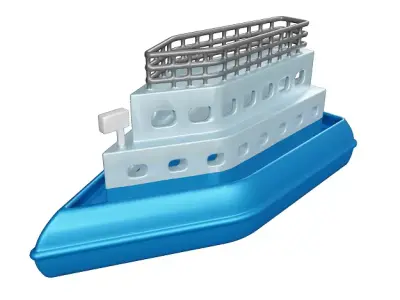 Fabulous Cartoon Ship Low-poly 3D model