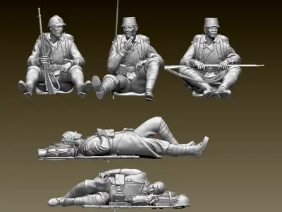 French soldier ww1 3D print model