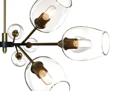 Maxim Savvy Antique Brass 12-Light Sputnik Pendant 3D model
