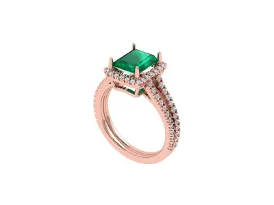 Emerald Radiant Ring 3D print model 15