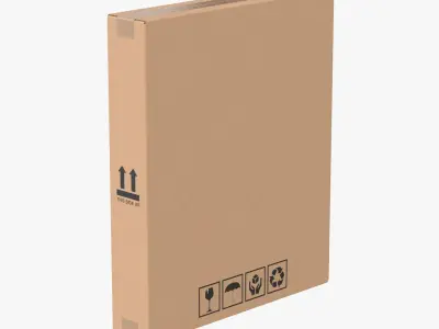 Cardboard Box 50x10x60 Closed 3D model