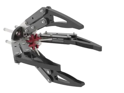 Mechanical Robotic Arm 4 Claw correct version 3D print model