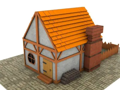 Simple medieval house Free 3D model