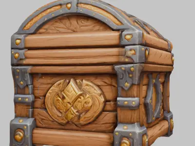 Stylized Treasure Chest Low-poly 3D model