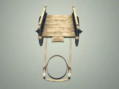 Horse van cart Low-poly 3D model