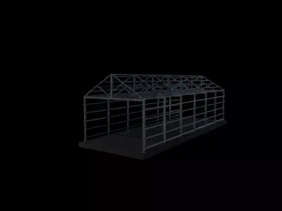 Industrial Metal Hangar 03  3D model