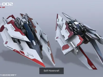 Scifi Hovercraft collection 3D Model Pack purchase