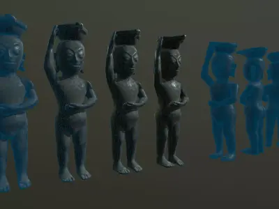 Balinese Oil lamp statue 3D model