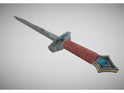 fantasy sword Free low-poly 3D model buy