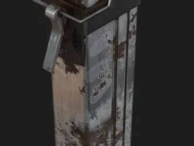 9mm Magazine Pistol - Apocalyptic concept Low-poly 3D model