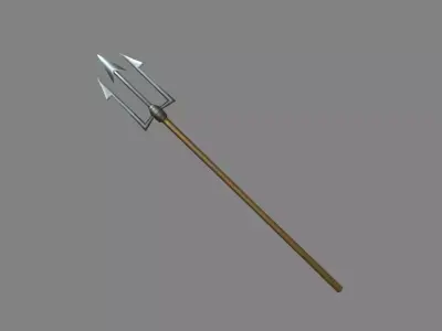 Cartoon sharp harpoon - fish spear  Low-poly 3D model