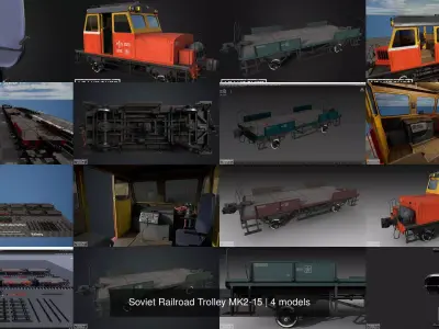 Soviet Railroad Trolley MK2-15 3D Model Pack