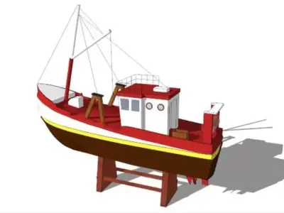 Fishing boat 3D model buy