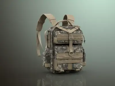 Military Backpack 02 Free 3D model