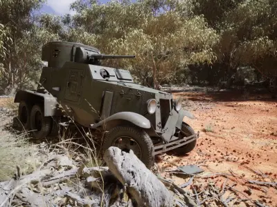 Ba6 armoured vehicle Low-poly 3D model