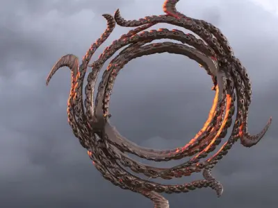 Cthulhu Ring sculpture 4 3D model