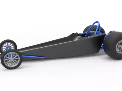 Dragster with twin Turbonique drag axle Scale 1 to 25 3D print model
