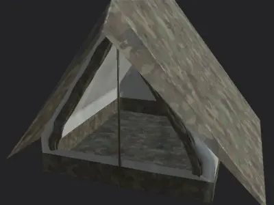 Canadian tent with 5 various textures Low-poly 3D model