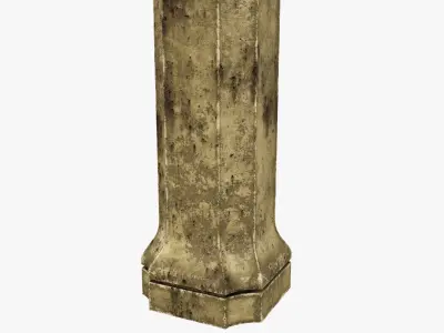 Column wooden Low-poly 3D model buy