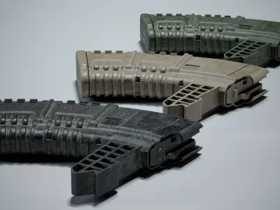 PBR pufgun SKS Magazine Low-poly 3D model