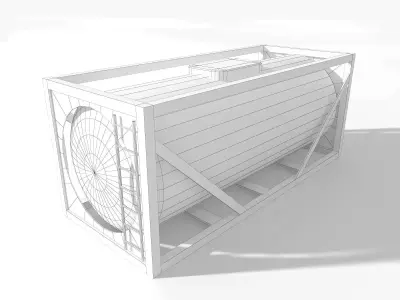 Oil Fuel Tank for Cargo Barge Ships Low-poly 3D model