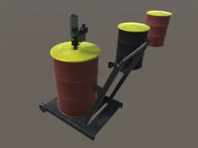 PBR Oil Barrels Low-poly 3D model