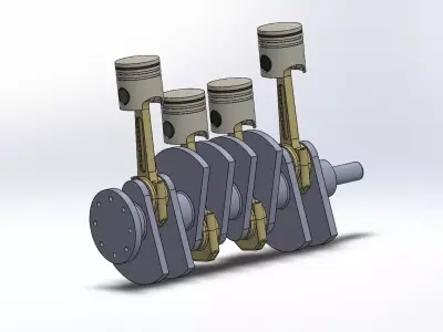 Four Cylinder Engine 3D model