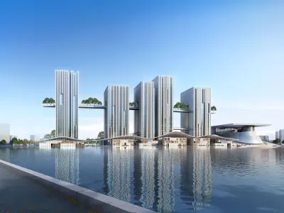 3Dmax fashion city commercial square building 109 3D model