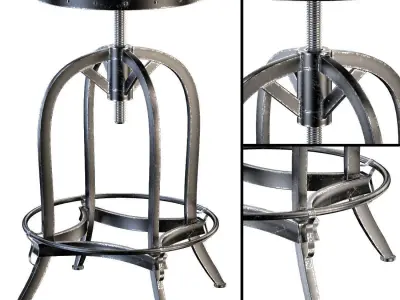Bar stools in industrial style 3D Model Pack