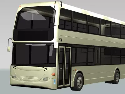 British Double Decker Bus Low Poly Game Vehicle Modern Low-poly 3D model