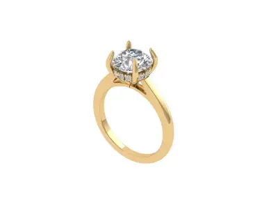 Solitaire Engagement Ring 3D print model 45