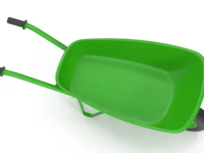 Wheelbarrow Low-poly 3D model 9