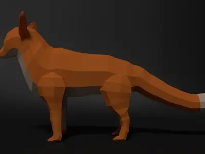 Fully Rigged Cartoon FOX Low-poly 3D model