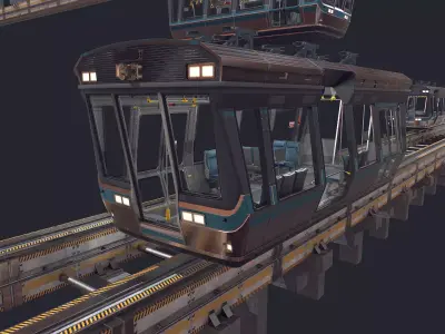 Monorail Low-poly 3D model