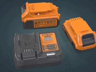 Battery Charging Station Low-poly 3D model
