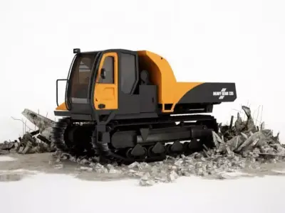 Orange Dump Truck 3D model