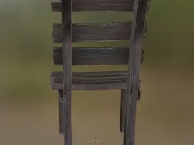 wood chair Low-poly 3D model order