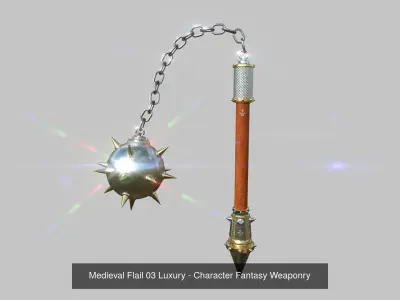 10 Medieval Flail Collection - Character Fantasy Weaponry 3D Model Pack